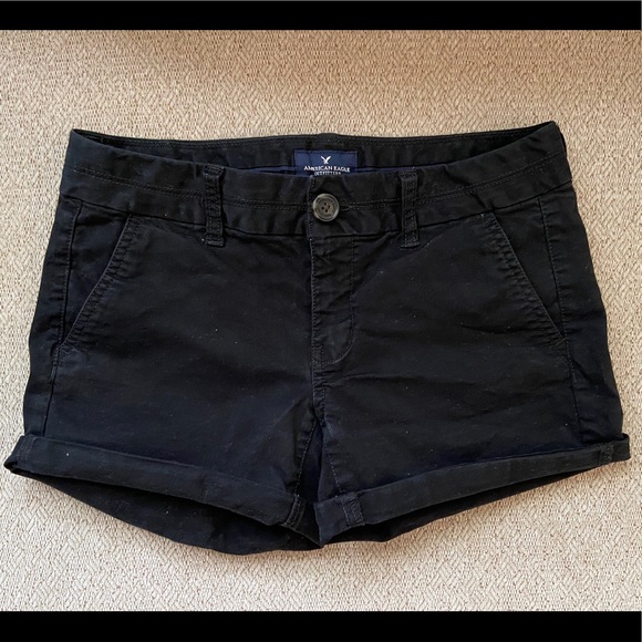 black midi stretch shorts - Picture 1 of 2